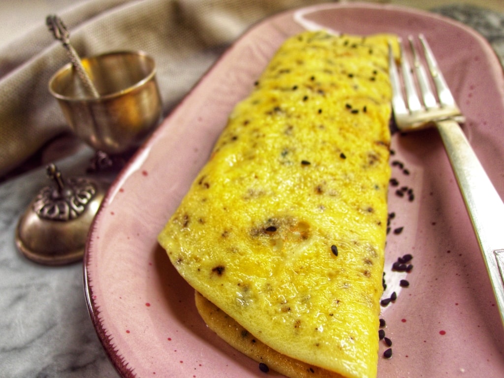 omlet z serem korycińskim