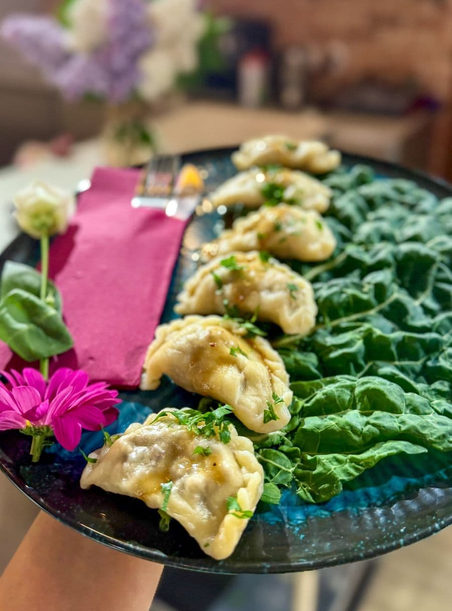 pierogi z szarpaną kaczką